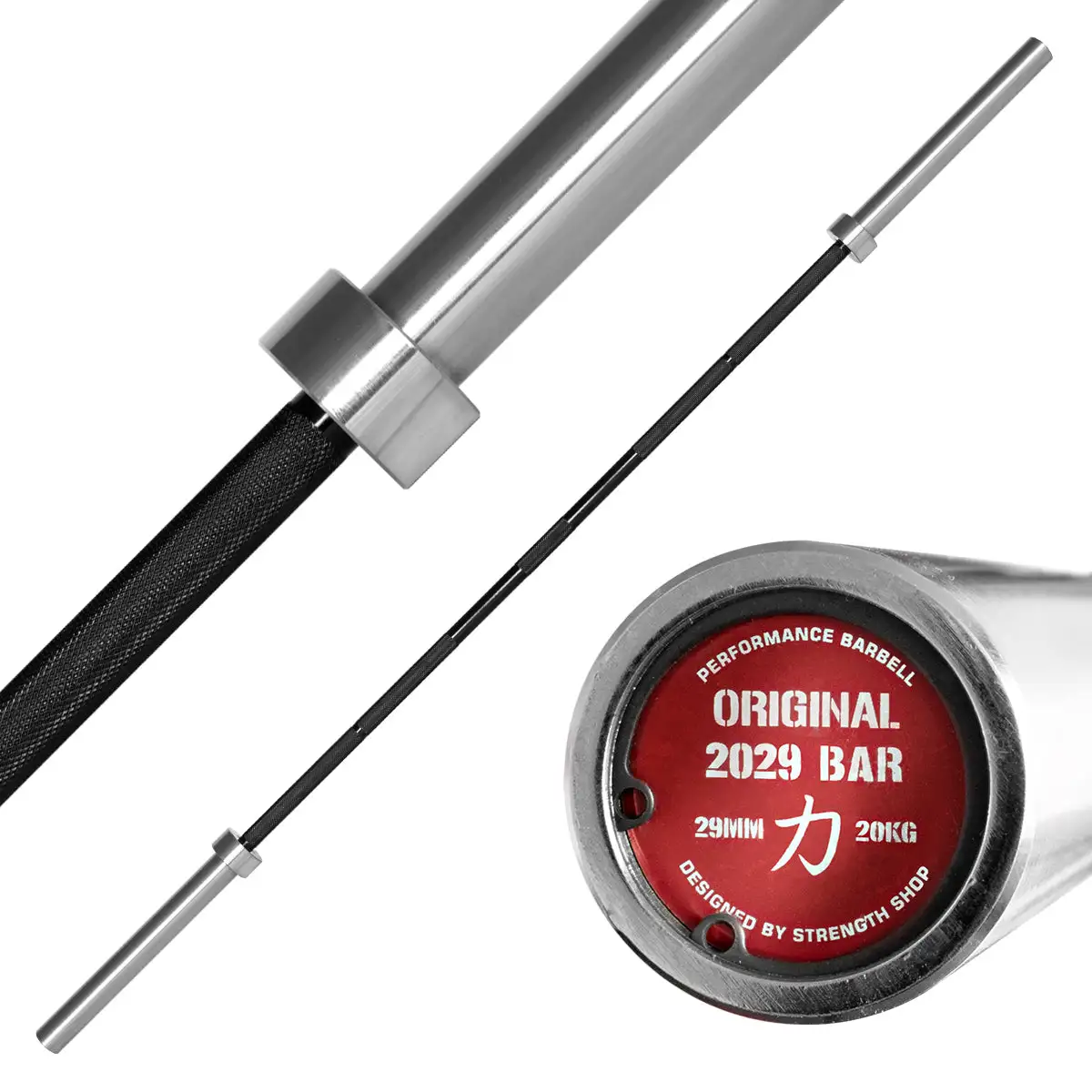 Strength Shop Original 2029 Power Bar, Black Shaft & Chrome Sleeves