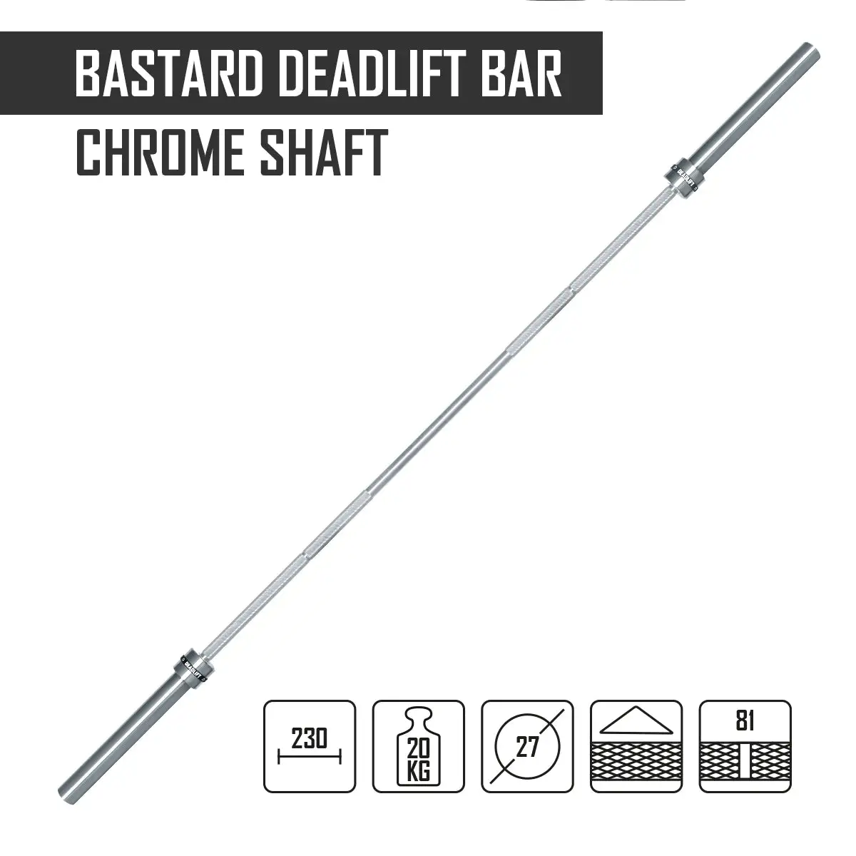 Strength Shop Bastard Deadlift Bar, Chromschaft – Bild 2