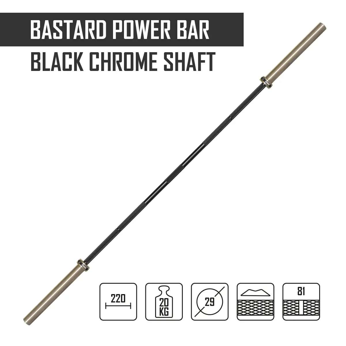 Strength Shop Bastard Power Bar Mit Schwarzem Chromschaft & Bronzebuchsen – Bild 2