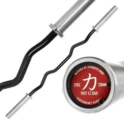 Strength Shop Riot SZ Curl-Hantel, 12kg - Schwarzer Schaft