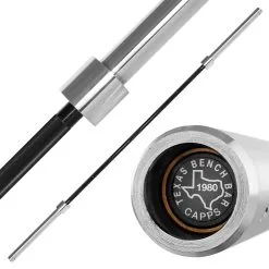 Strength Shop Original Texas Bench Bar, 25kg – Verchromte Scheibenaufnahme & Schwarzer Schaft