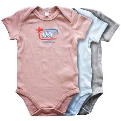 Strength Shop Baby Singlet/Strampler IBF – International Baby Federation, Grau/Pink/Blau