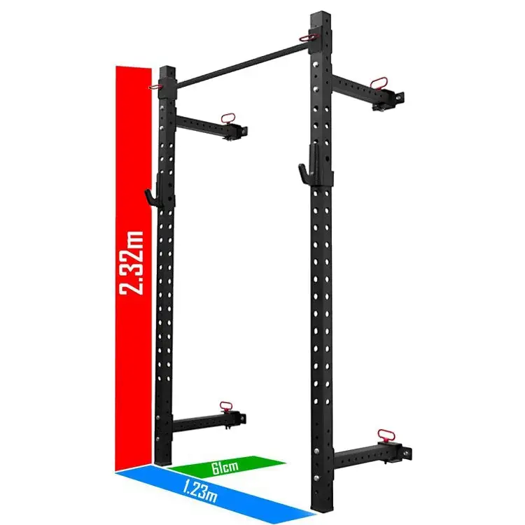 Strength Shop Riot Wandmontiertes Faltbares Rack - 2,32m Hoch, Schwarz – Bild 6