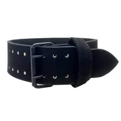 Strength Shop Zweizinkiger Dreikampfgürtel, 10mm, Schwarz Mit Schwarzer Schnalle, IPF/BVDK-Standart