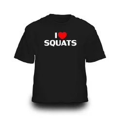Strength Shop I <3 SQUATS T-Shirt, Black